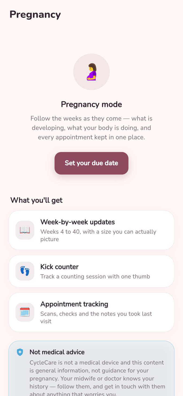 Pregnancy mode